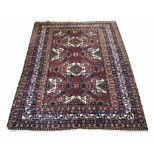 CAUCASIAN KAZAK DESIGN RUG, 198cm x 153cm, stylised organic medallions and amulets,