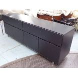 BO CONCEPT SIDEBOARD 'MILANO', in black ash finish with two long drawers and cupboards below,