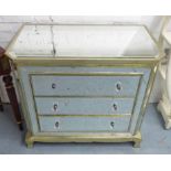 CHEST OF DRAWERS, French 1950s inspired mirrored finish, 92cm x 51cm x 82cm H.