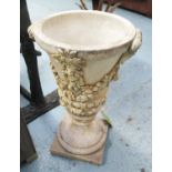 GARDEN URN, in reconstituted stone, classical design, 66cm H.