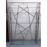 OPEN BOOKCASE, contemporary style with four glass shelves on a chromed metal frame,