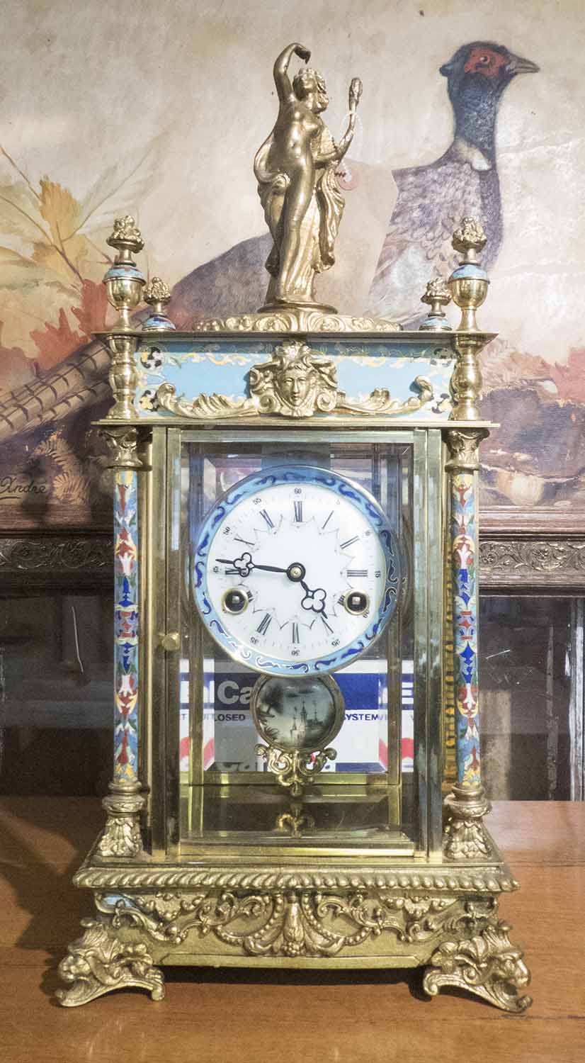 FRENCH MANTEL CLOCK late 19th century, with decorative gilt,