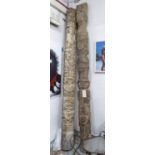 FOUR OCEANIC MANNER TOTEMIC COLUMNS, two, carved wood, tallest approx 295cm H.