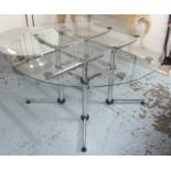 USM HALLER KITOS ROUND TABLE, glass top on metal base, 152cm diam x 75cm H.
