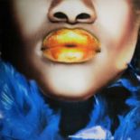 'LIPS' PHOTO PRINT, by the Cobra Art Company, plexi glass, 150cm x 150cm.