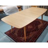 DINING TABLE, contemporary style, with an extra leaf, 160cm L x 95cm D.