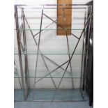 OPEN BOOKCASE, contemporary style with four glass shelves on a chromed metal frame,