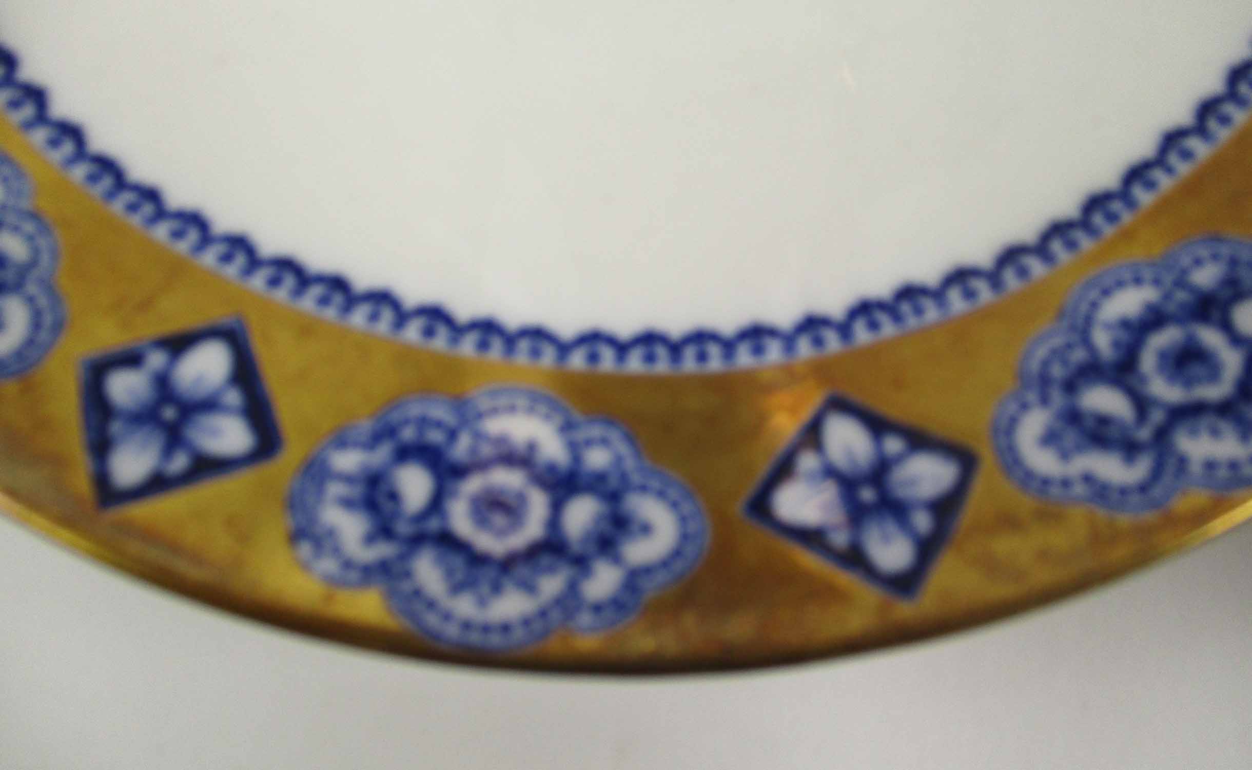 PRINCE ALBERT CROWN CHINA PART TEA SERVICE, blue and gilt band decoration. - Image 3 of 3