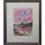 MARC CHAGALL 'View on Notre Dame', lithograph in colours, Derriere le Miroir no 246, May 1981,