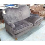 LAURA ASHLEY SOFA, two seater Howard style in grey finish on turned castor supports, 162cm L.