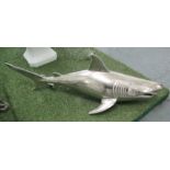 THE GREAT WHITE SHARK, stylised polished metal finish, 106cm L approx.