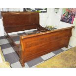 SIMON HORN 'CHATSWORTH' LIT BATEAU BED FRAME, French style, rosewood framed with scrolled ends,