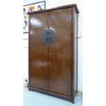 CHINESE MARRIAGE CABINET, with a pair of doors and decorative metal work, 118cm x 198cm H x 50cm.