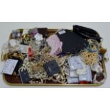 TRAY WITH LARGE QUANTITY COSTUME JEWELLERY