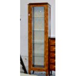 REPRODUCTION WALNUT FINISHED SINGLE DOOR DISPLAY CABINET