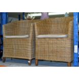 PAIR OF WICKER TUB STYLE CHAIRS