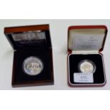 2 SILVER PROOF COINS IN PRESENTATION BOXES