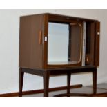 VINTAGE TEAK FINISHED TV CABINET & 1 OTHER CABINET