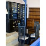 9 PIECE GLOSS FINISHED DINING ROOM SUITE COMPRISING DISPLAY UNIT, CORNER DISPLAY CABINET, TABLE &