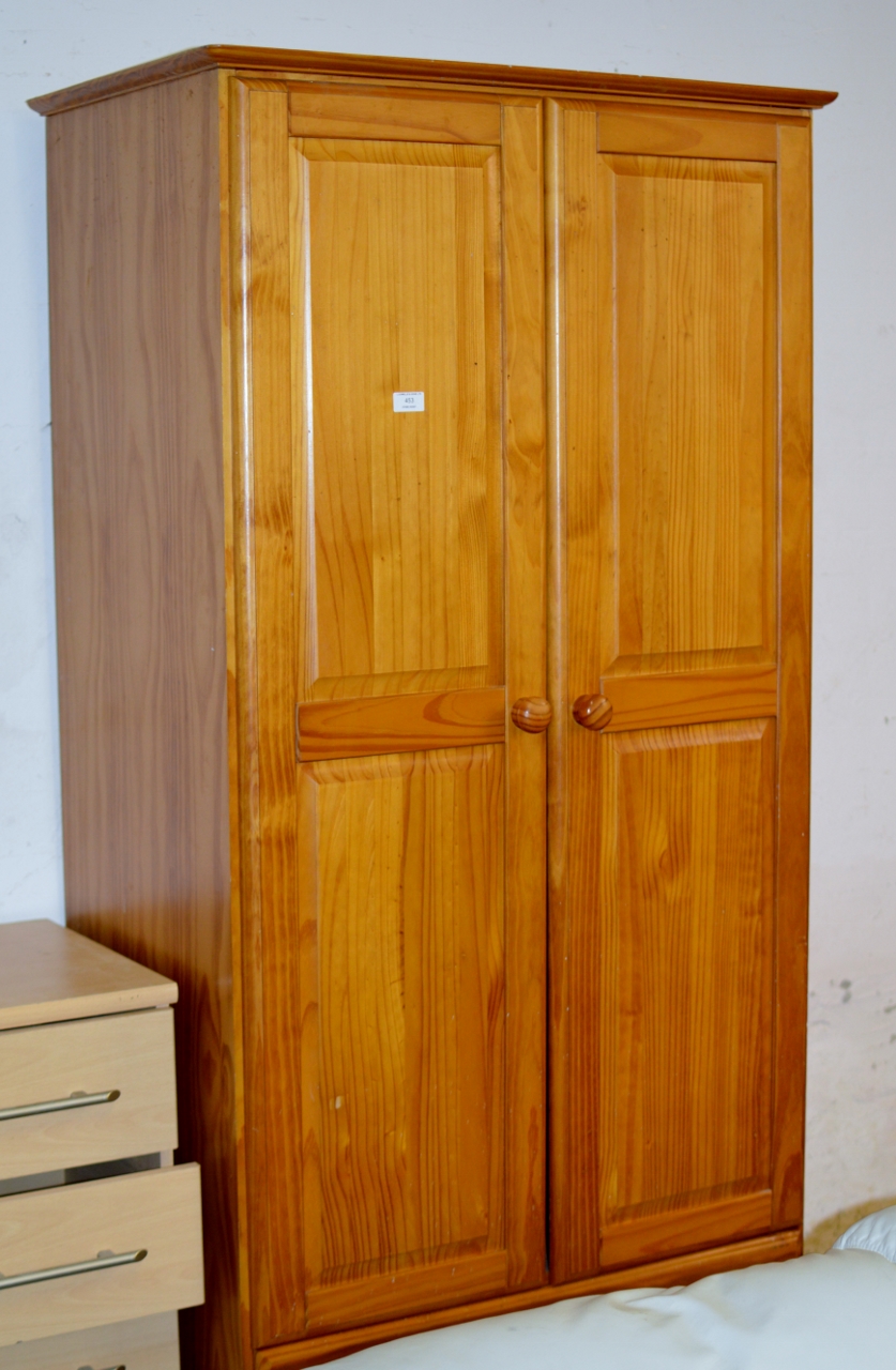 PINE DOUBLE DOOR WARDROBE