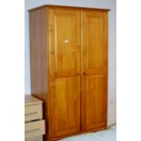 PINE DOUBLE DOOR WARDROBE