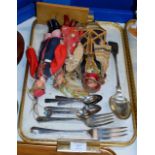 3 COLLECTORS DOLLS, QUANTITY OF E.P.N.S. USING CUTLERY