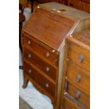 INLAID MAHOGANY WRITING BUREAU OVER 3 DRAWERS