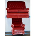 2 PIECE PARKER KNOLL FABRIC LOUNGE SUITE COMPRISING 2 SEATER SETTEE & SINGLE ARM CHAIR