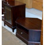 STAG MAHOGANY HI-FI UNIT WITH MATCHING CORNER TV UNIT