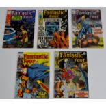 5 RARE & COLLECTABLE SILVER AGE COMIC BOOKS - THE FANTASTIC FOUR, VOLUMES 90, 92, 93, 94 & 95