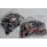 2 LARGE BAGS WITH QUANTITY COSTUME JEWELLERY