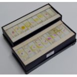 2 BOXES OF VARIOUS OLD MEDICAL MICROSCOPE SLIDES