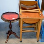 WINE TABLE, NEST OF TEAK TABLES