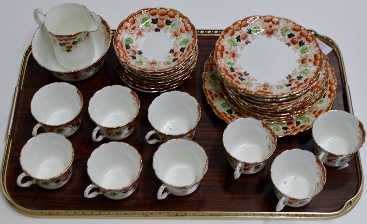 TRAY WITH QUANTITY VICTORIAN TEA WARE