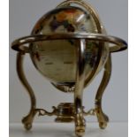 GEM INLAID WORLD GLOBE ON REVOLVING STAND