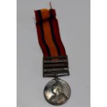 A VICTORIA BOER WAR QUEENS SOUTH AFRICA MEDAL - 1142 / PTE A. YOUNG. RLY. PNR REGIMENT - WITH 4