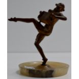 ART DECO COLD PAINTED FIGURINE ORNAMENT ON STAND