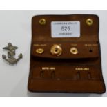 PART SET OF 3 X 9 CARAT GOLD STUDS - APPROXIMATE WEIGHT = 2.2 GRAMS, WITH FITTED LEATHER WALLET,