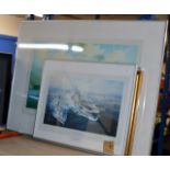 5 VARIOUS FRAMED PRINTS - ROYAL NAVY WARSHIPS