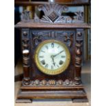 OAK CASED STRIKING MANTLE CLOCK