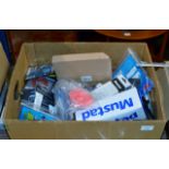 BOX CONTAINING QUANTITY ASSORTED FISHING TACKLE