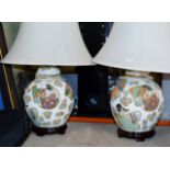 PAIR OF JAPANESE TABLE LAMPS WITH SHADS