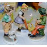 3 VARIOUS HUMMEL STYLE FIGURINE ORNAMENTS