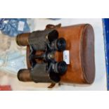 CASED PAIR OF OLD BINOCULARS