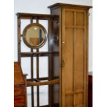 SOLID OAK ART DECO STYLE HALL STAND CUPBOARD