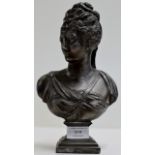 11" CAST METAL FEMALE BUST DISPLAY