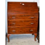 MAHOGANY WRITING BUREAU OVER 3 DRAWERS