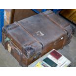 VINTAGE LEATHER BOUND TRAVEL CASE