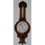 35½" VICTORIAN OAK CASED COMBINATION BAROMETER THERMOMETER BY JOHN BOYD, GLASGOW