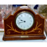 INLAID MAHOGANY PRESENTATION MANTLE CLOCK